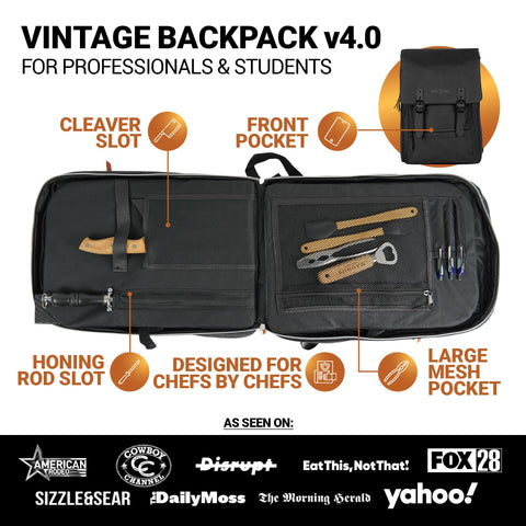 Chef Sac organized knife slots demonstrate tidy tool storage and quick access.