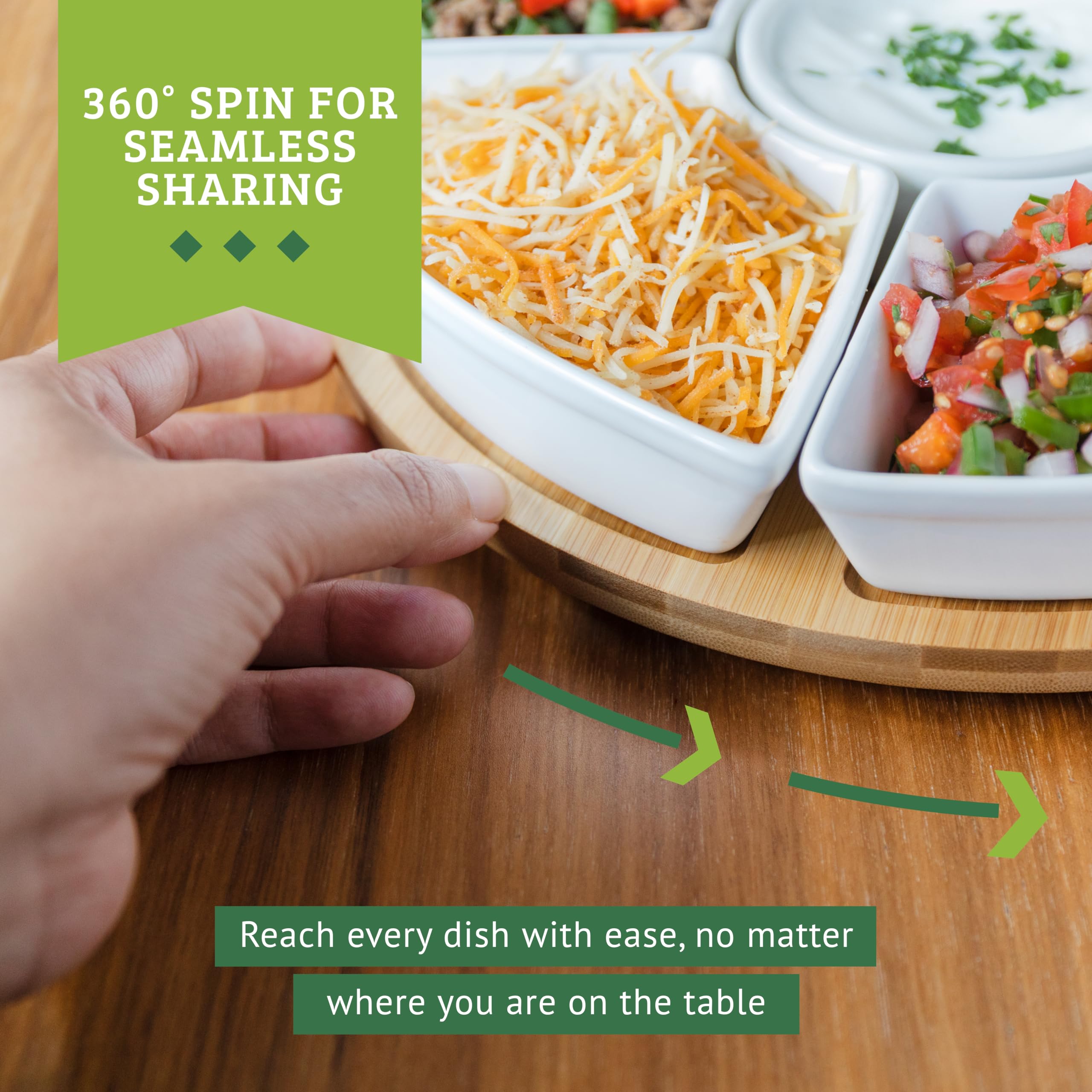 Chef Tacos removable trays simplify refilling and reheating toppings during parties.