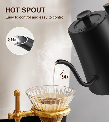 Chefess Gooseneck Kettle rapid boil delivers hot water in moments for quick routines.