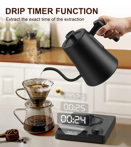 Chefess Gooseneck Kettle spout close-up showcases smooth, controlled water flow.