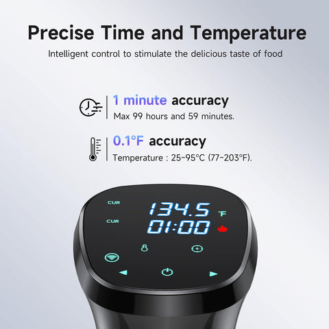 Chefess wifi sous vide cooker showing precision heat for even results