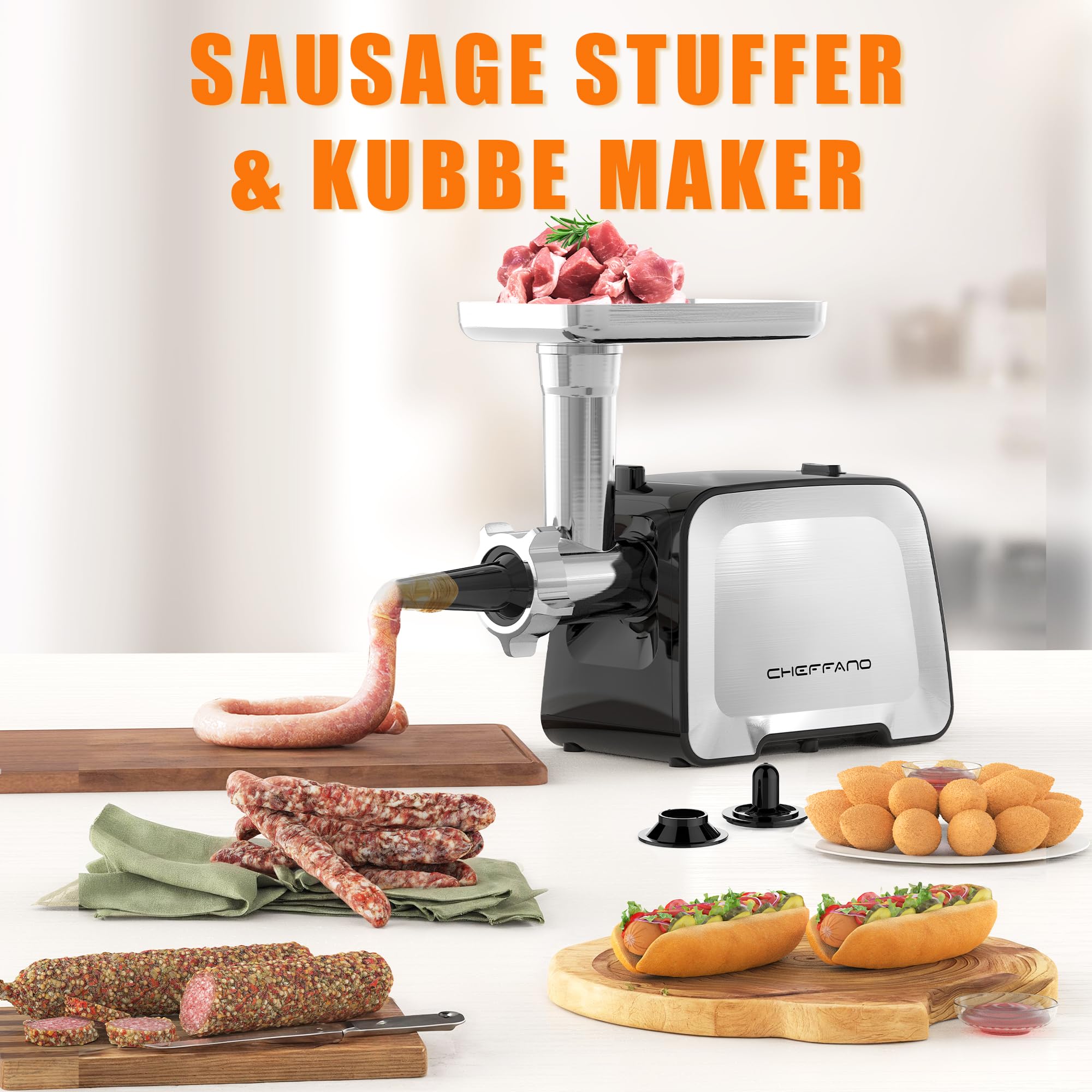 CHEFFANO Life grinder with interchangeable blades for different textures