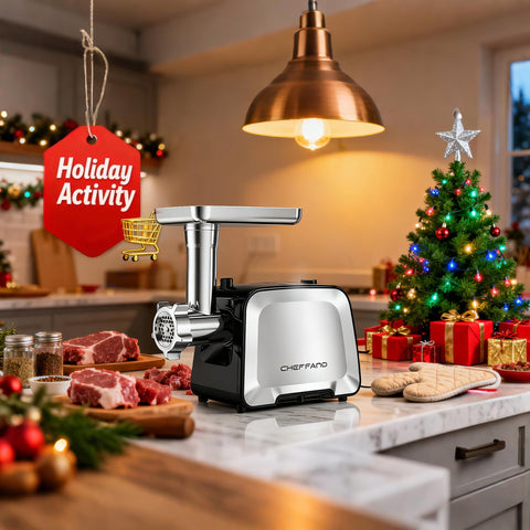 CHEFFANO Life grinder with kubbe kit and sausage attachment for versatility