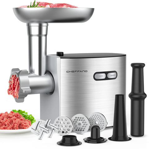 CHEFFANO meat grinder assembly view for quick setup and operation.