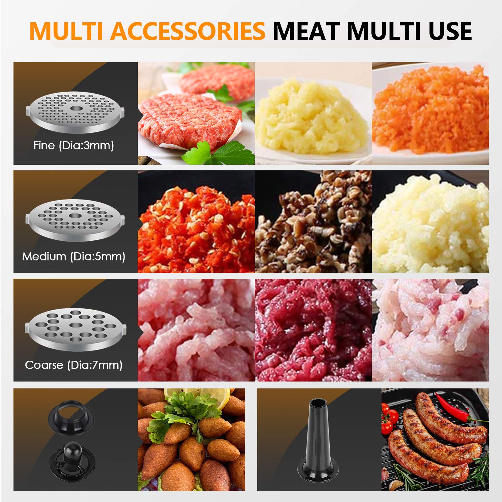 CHEFFANO 5mm grinding plate for medium texture ground meat.