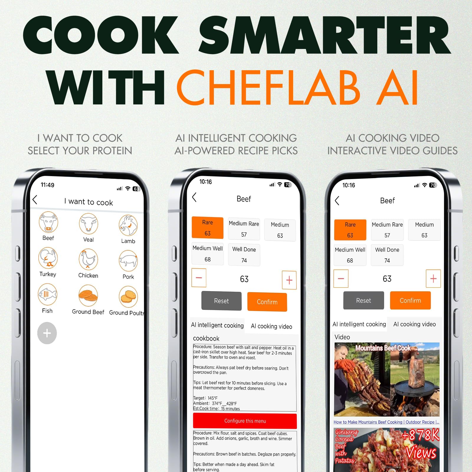 ChefLab AI Meat Thermometer 500ft-range lets you monitor grill from afar.