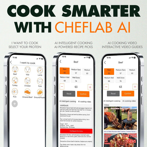 ChefLab AI Meat Thermometer 500ft-range lets you monitor grill from afar.