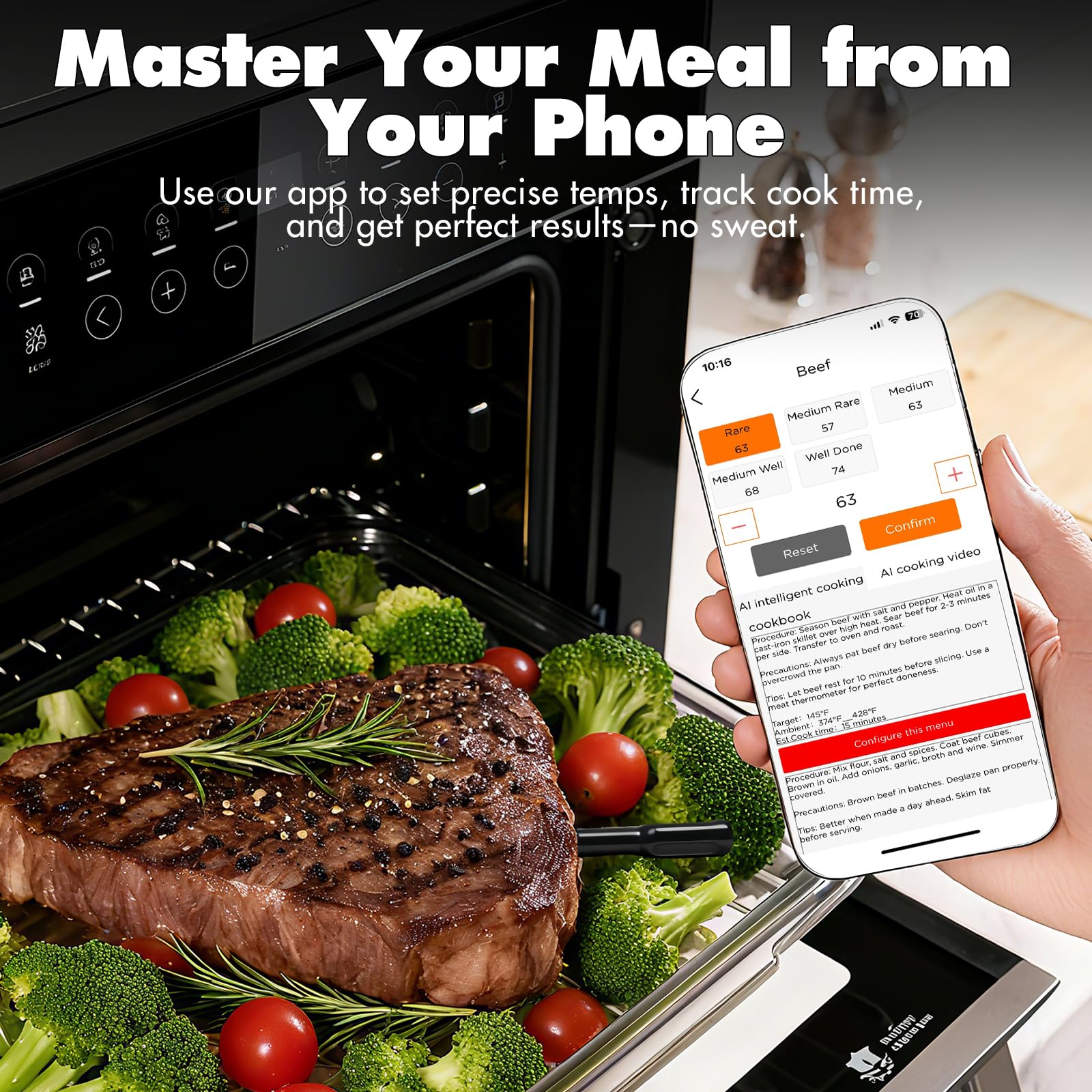 ChefLab AI Meat Thermometer triple-sensor accuracy keeps readings reliable.