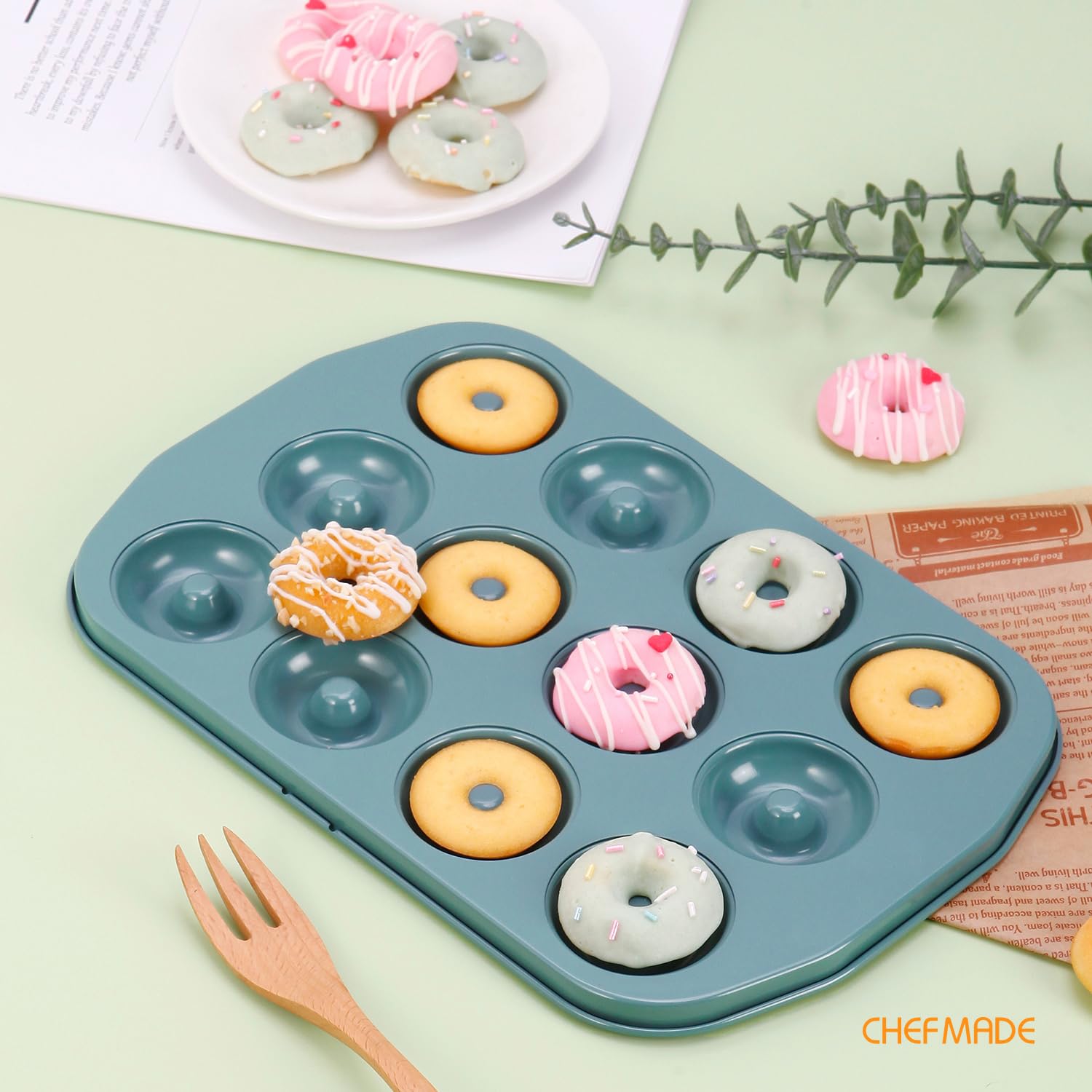 ChefMade donut pan versatile for donuts, bagels, muffins and more.