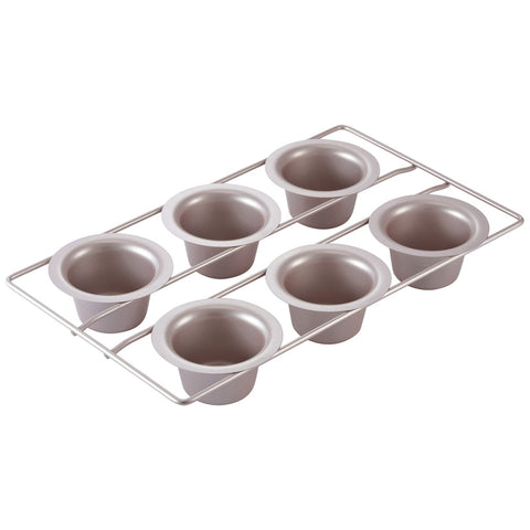 CHEFMADE Popover Cake Pan 6-cavity champagne gold for even baking