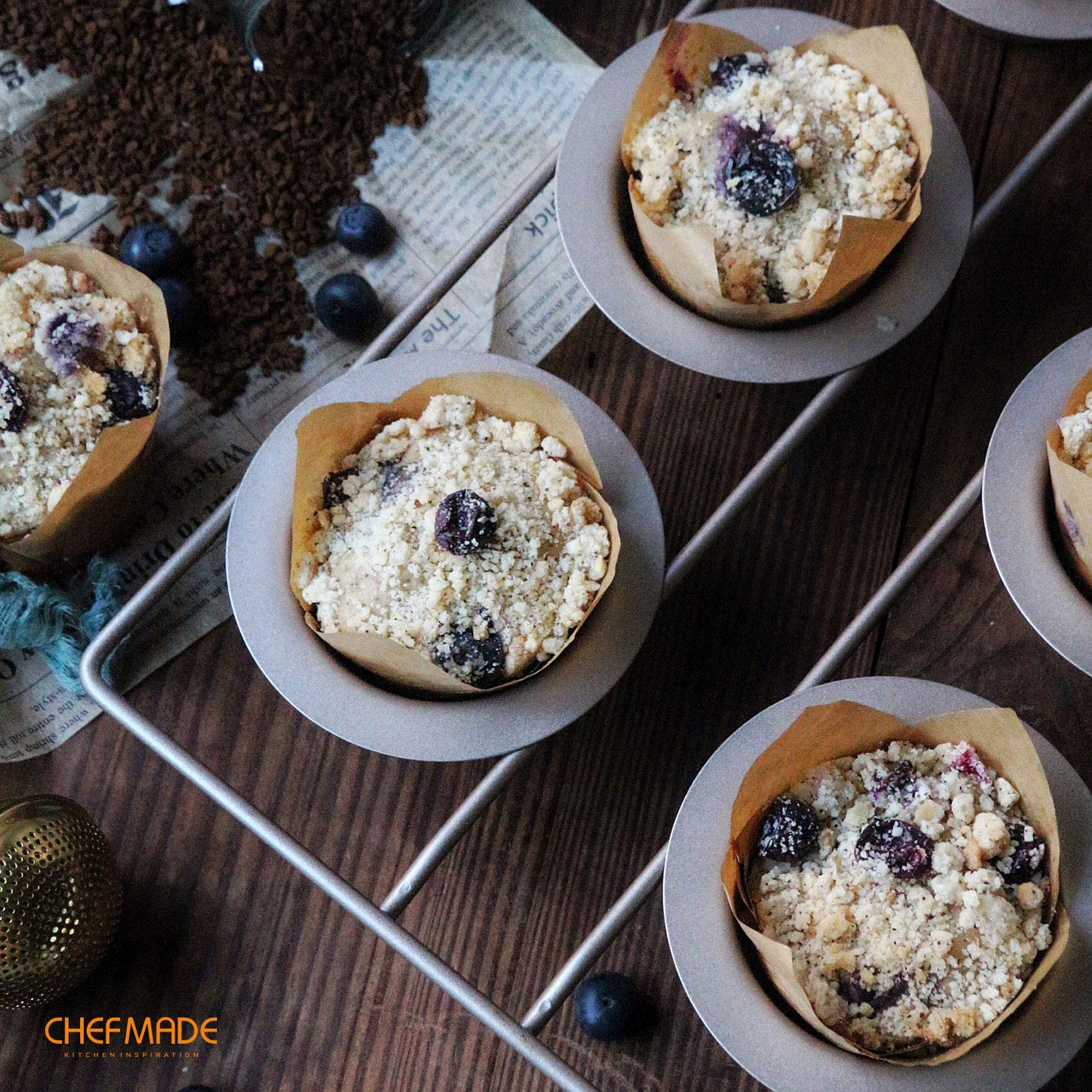 CHEFMADE Popover Cake Pan reinforced edge design for longevity