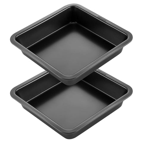 CHEFMADE square cake pan 8inch top view with easy-release surface for clean baking.