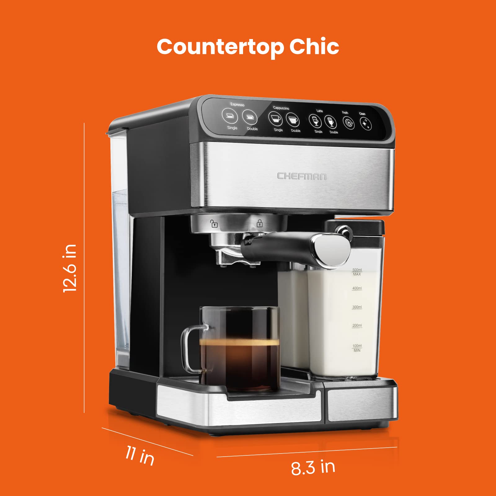 Chefman dishwasher-safe parts simplify cleanup after brewing.