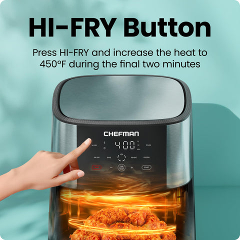 Chefman XL design emphasizes compact footprint with higher capacity.