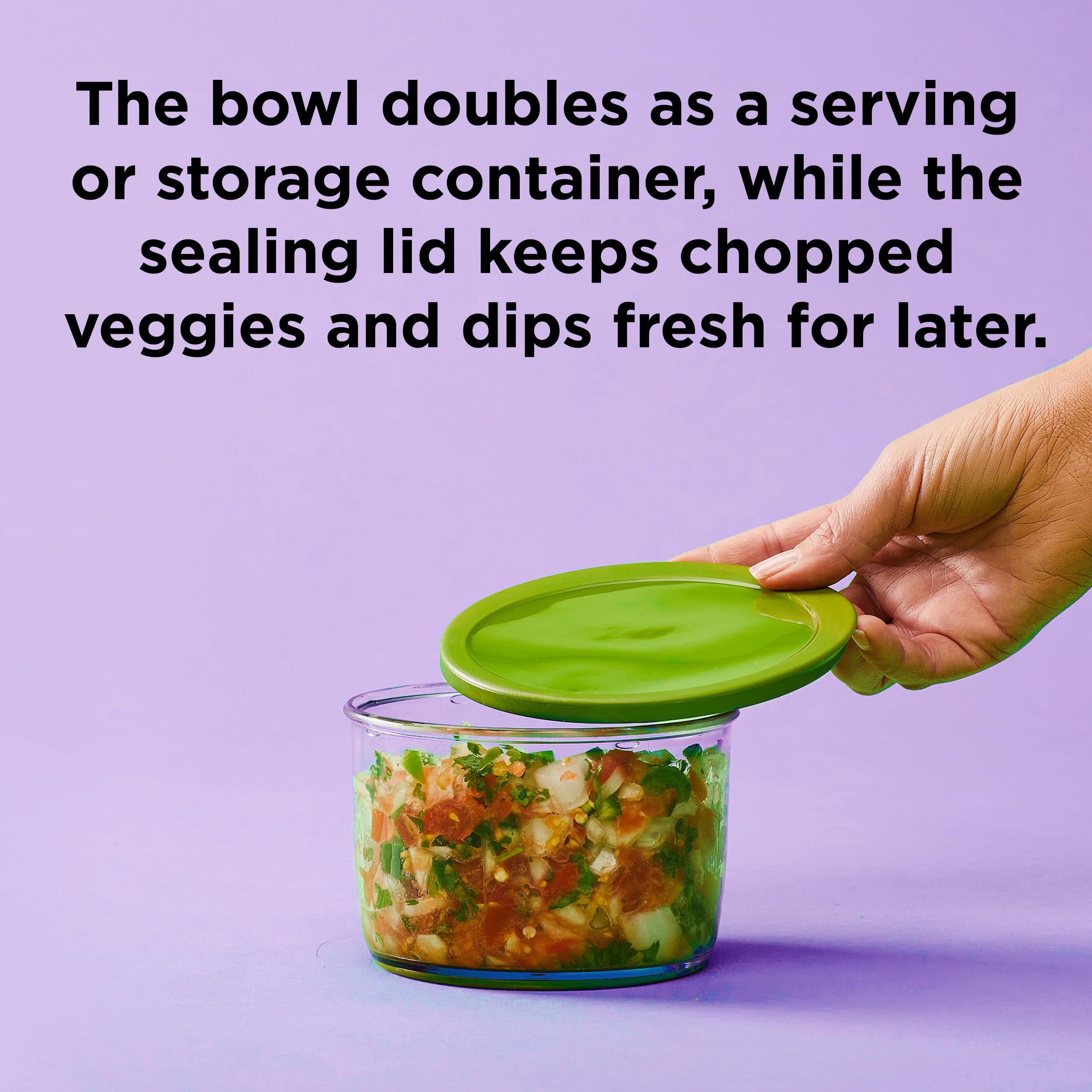 Chef'n VeggiChop storage lid keeps chopped ingredients fresh