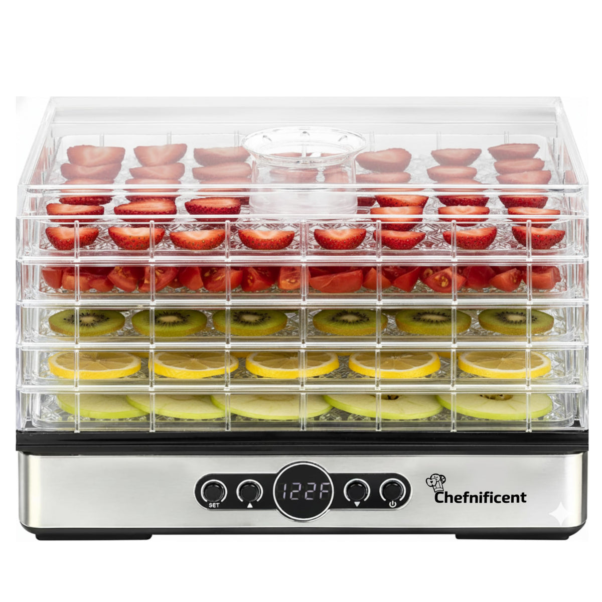 Chefnificent DryPro 400 with 5-tray setup for organized batch drying.
