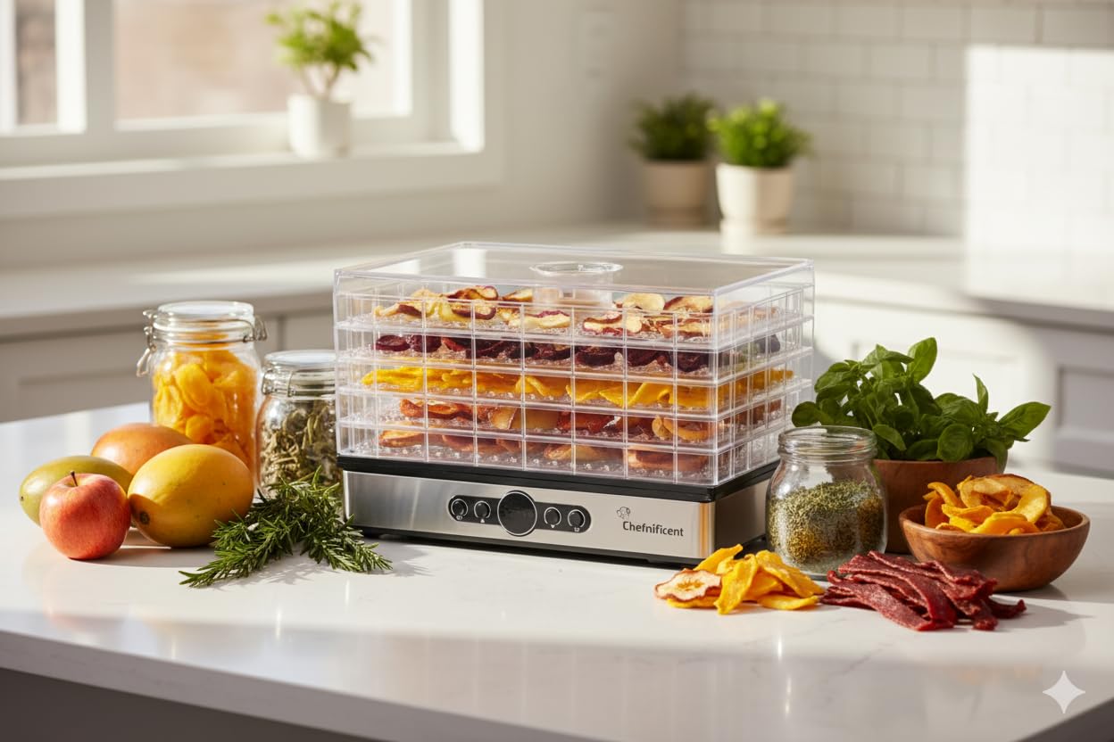 Chefnificent DryPro 400 handles mushrooms drying with firm texture.