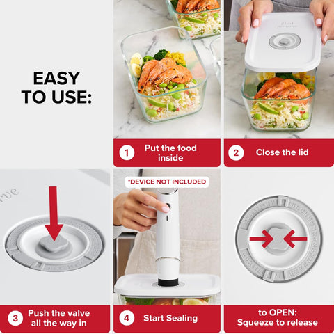 Clear borosilicate glass for quick visibility in the fridge and pantry