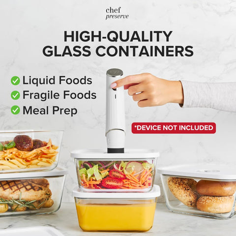 Chef Preserve glass vacuum-seal container, large size for bulk portions and freezing