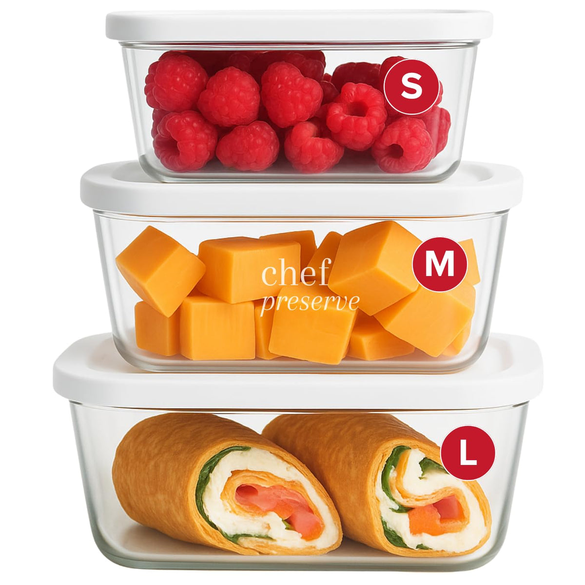 Chef Preserve glass vacuum-seal container, small size for leftovers and portion control