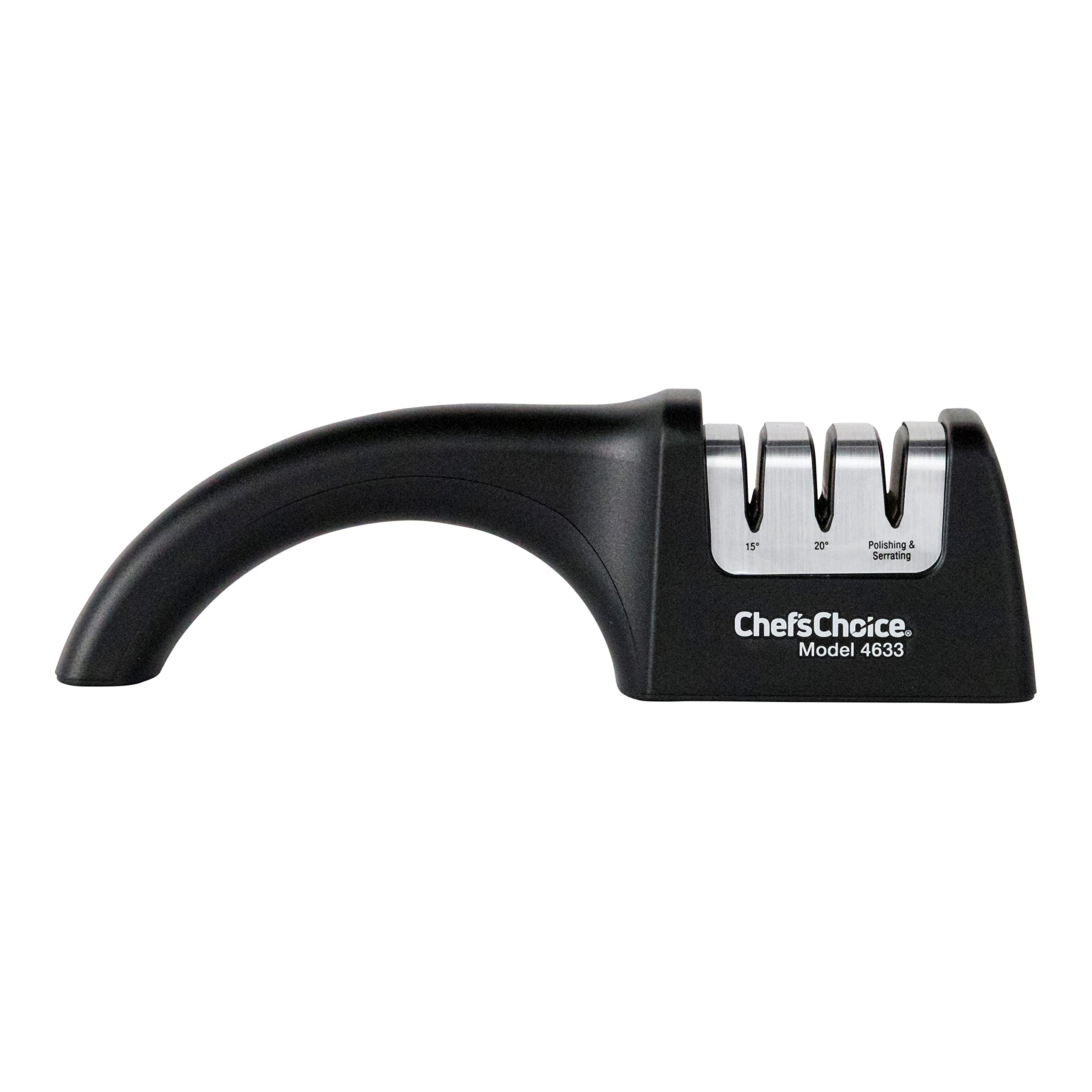 Chef's Choice AngleSelect 15-degree edge guide supports Asian knife sharpening.