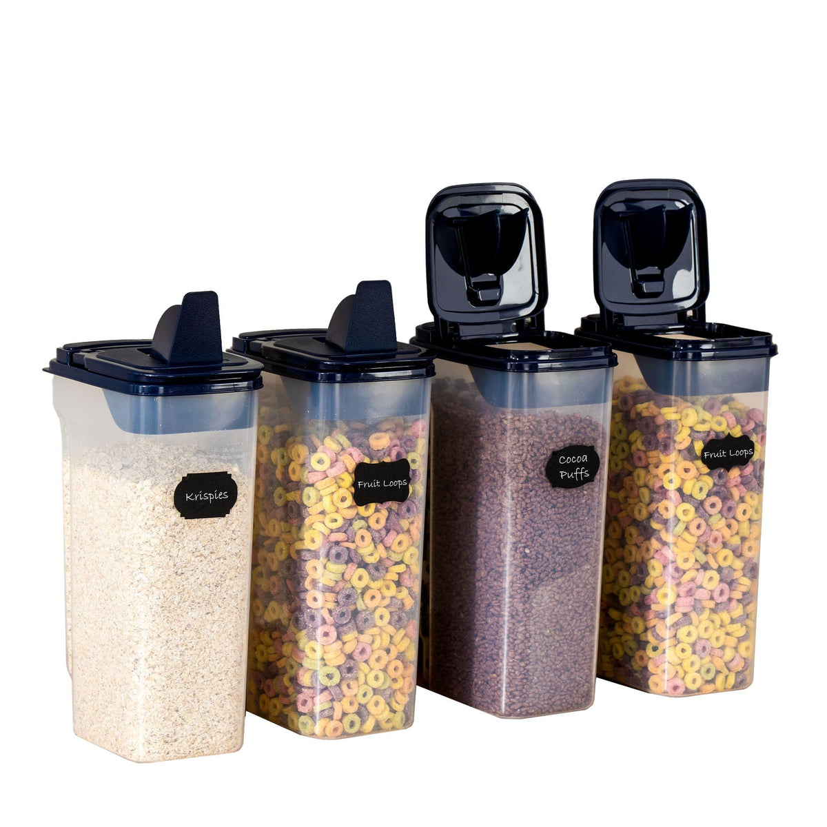 Chefs Path airtight containers 4L set for cereal and dry goods with freshness protection.