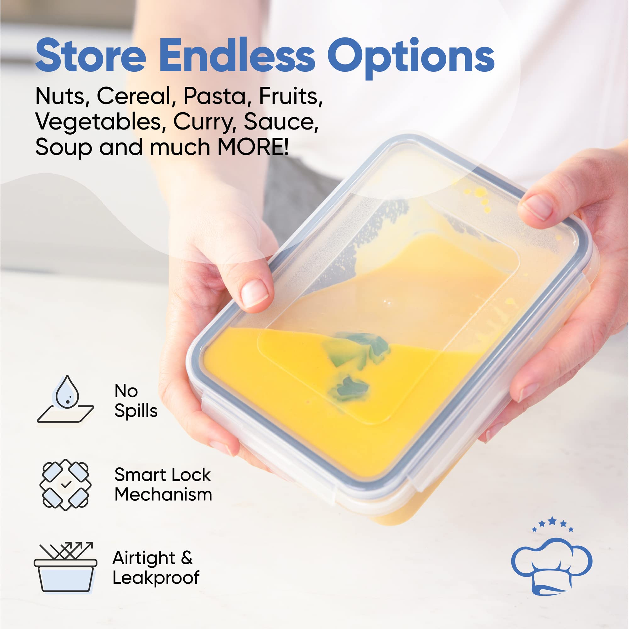 Chef's Path airtight locking system close-up showing secure seals.