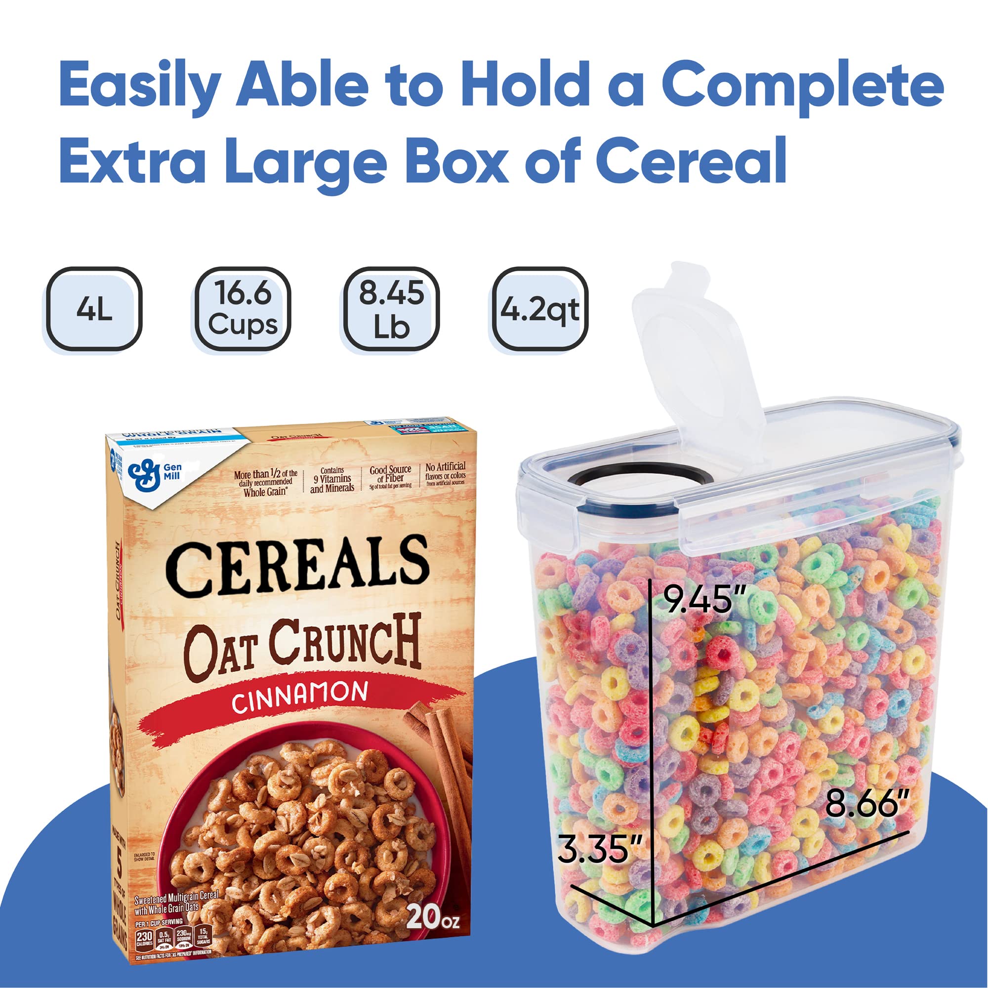 Chef's Path cereal container lid and seal illustrate moisture prevention for dry foods.