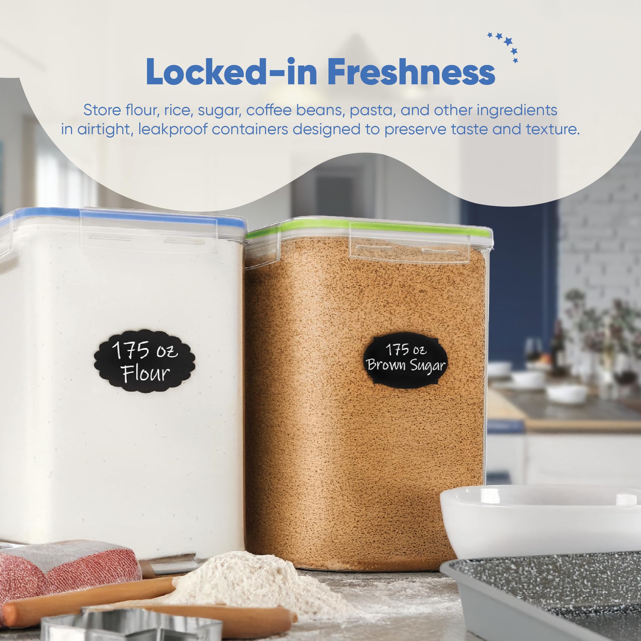 Chef's Path clear stackable pantry containers showcase easy content visibility.