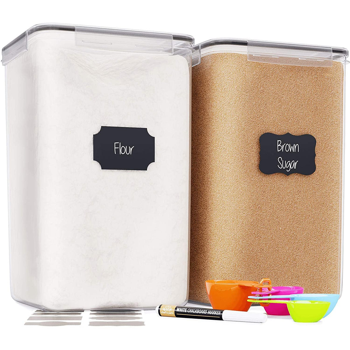 Chef's Path extra-large airtight container showing 6.5L capacity for bulk dry goods.
