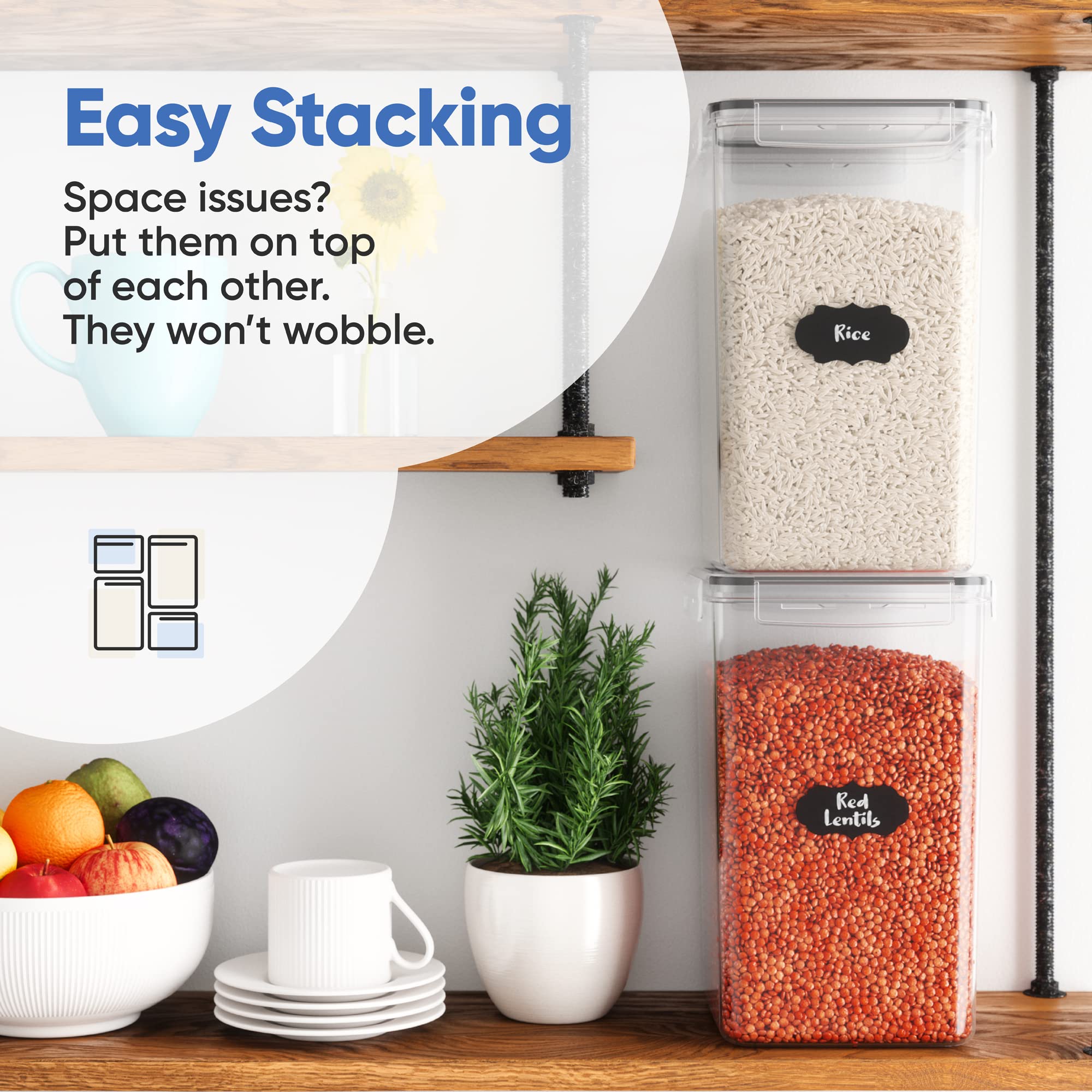 Includes measuring cups, labels, and chalkboard marker for quick labeling by Chef's Path.