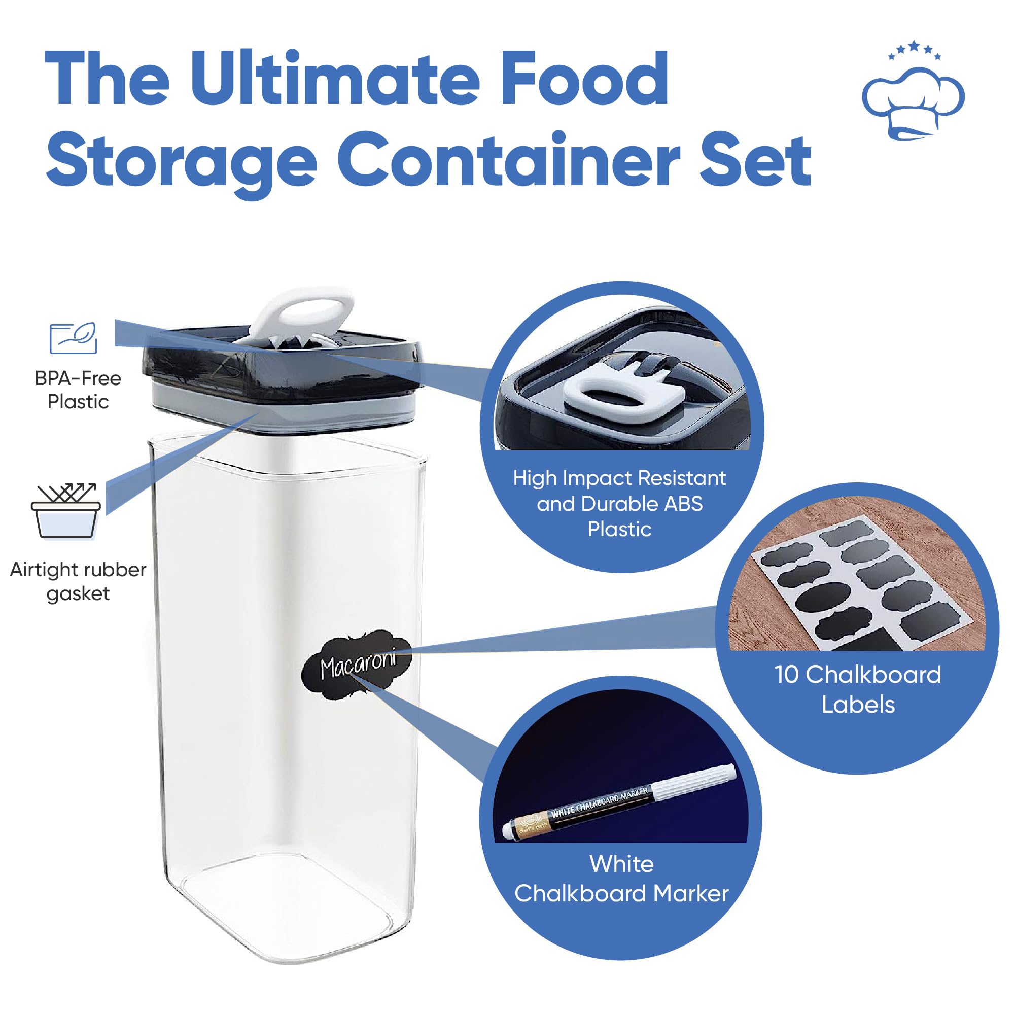 Chef's Path container lids with lock mechanism ensure freshness and leak-free storage.