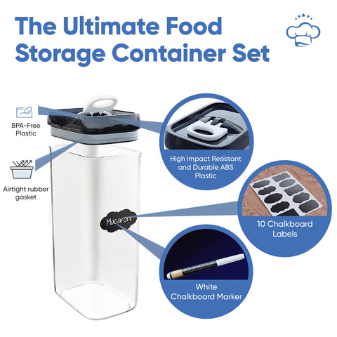 Chef's Path container lids with lock mechanism ensure freshness and leak-free storage.