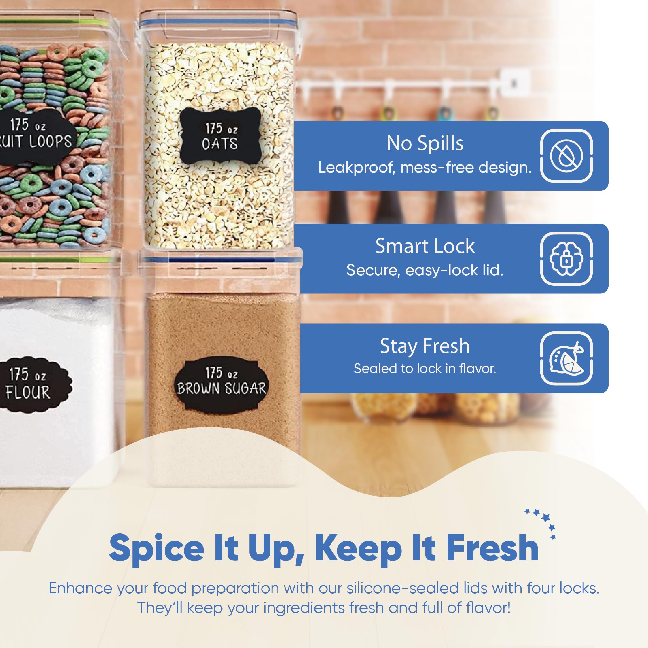 Chef's Path measuring cups, labels, and chalk marker in-set.