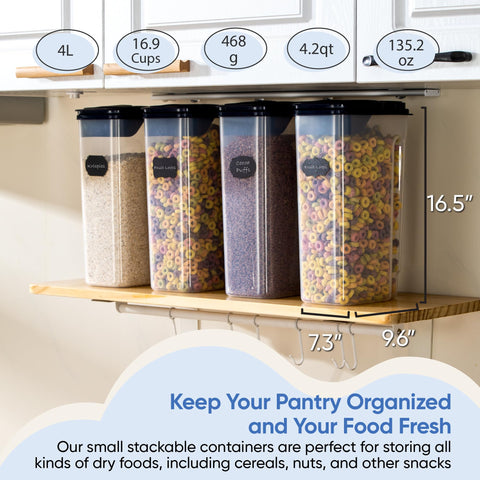 Chefs Path pantry organization solution for cereal, flour, sugar.