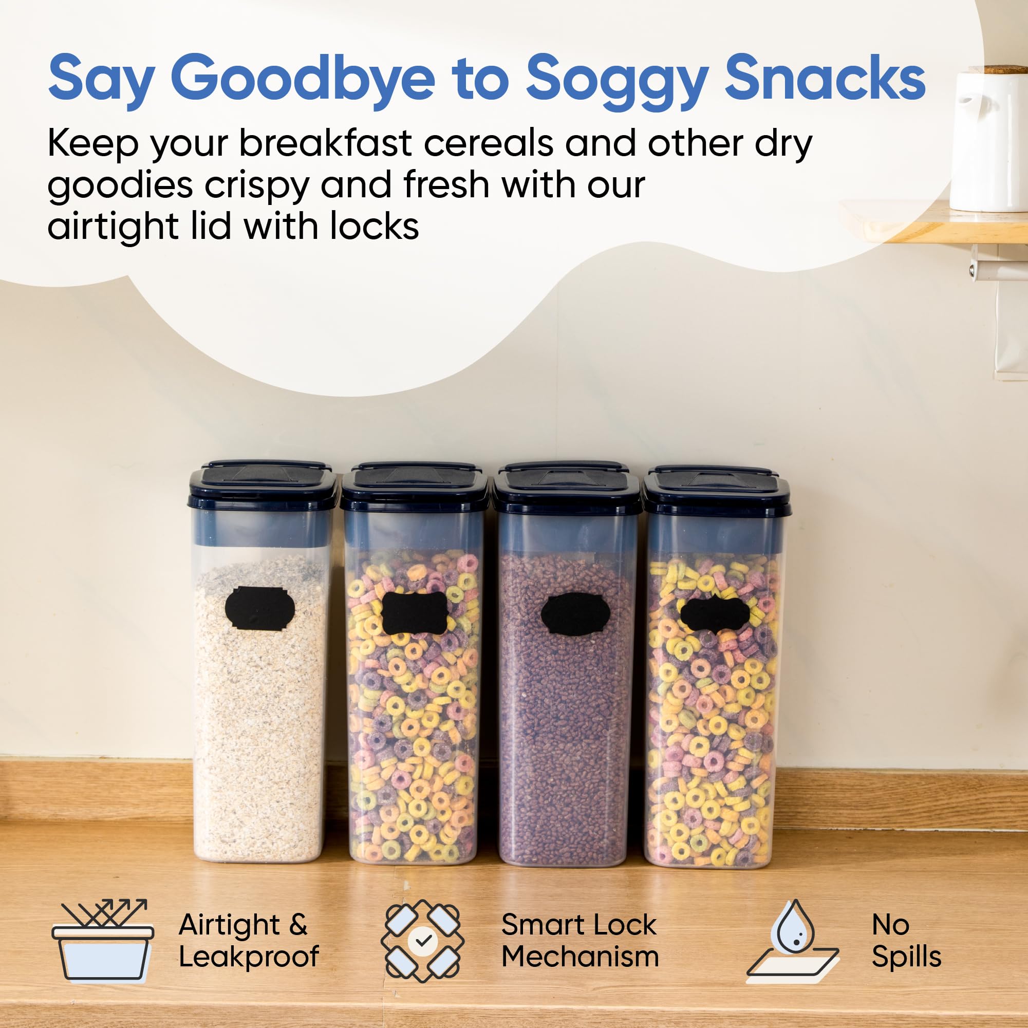 Chefs Path stackable containers maximize cabinet space and organization.