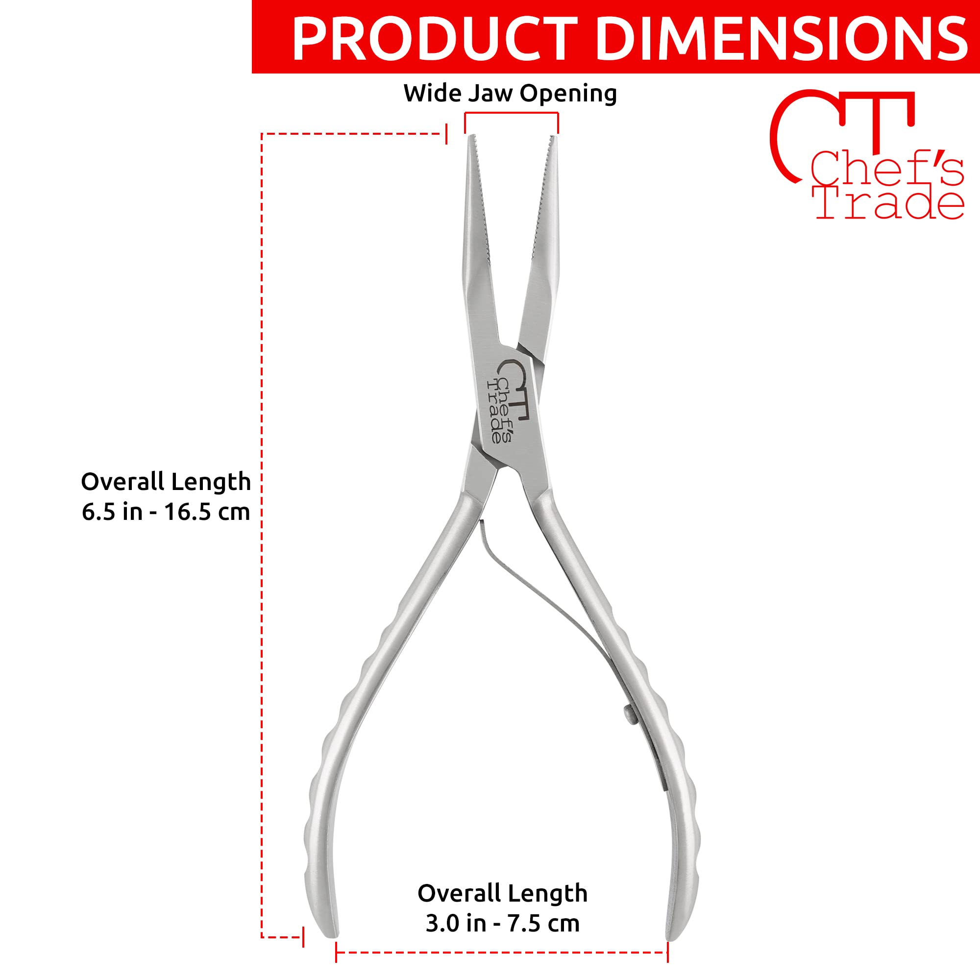 Dishwasher safe CHEF'S TRADE bone pliers easy cleanup