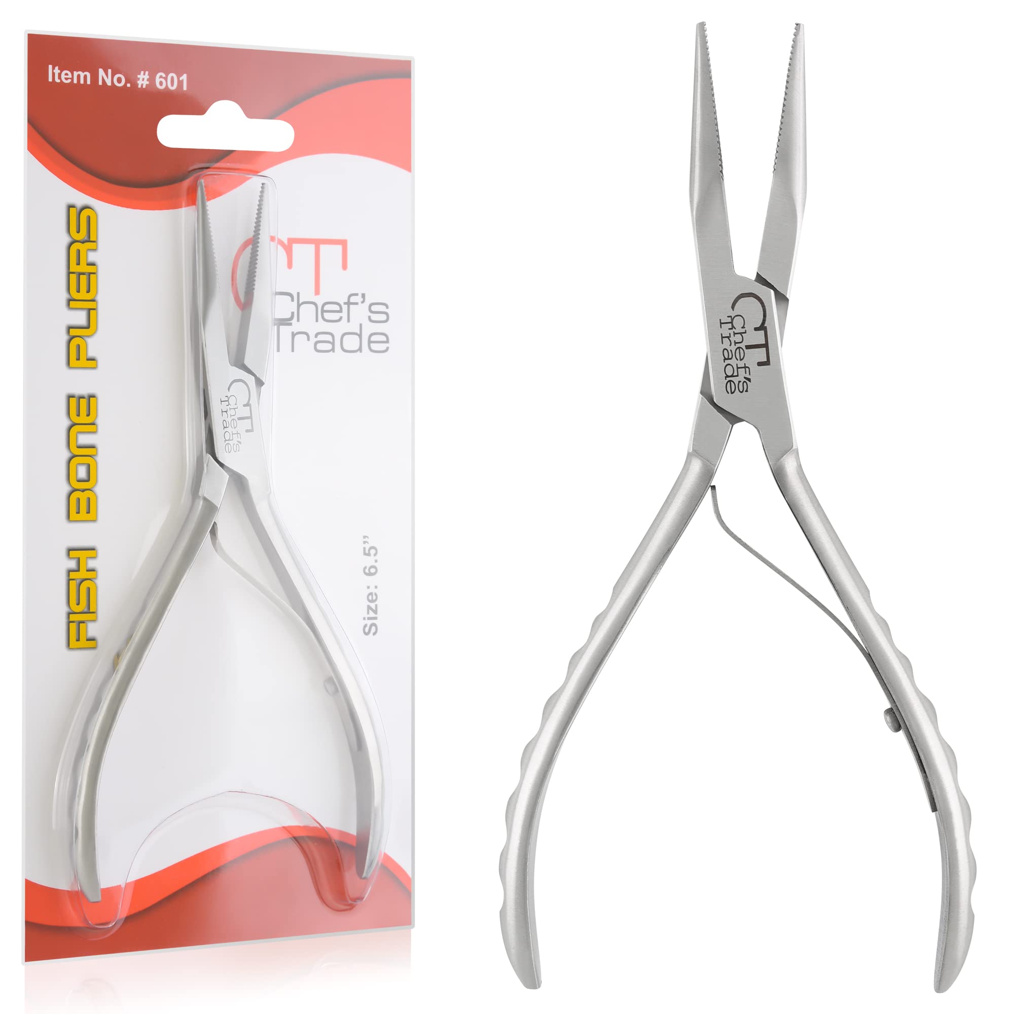 CHEF'S TRADE fish bone tweezers in stainless steel for precise bone removal