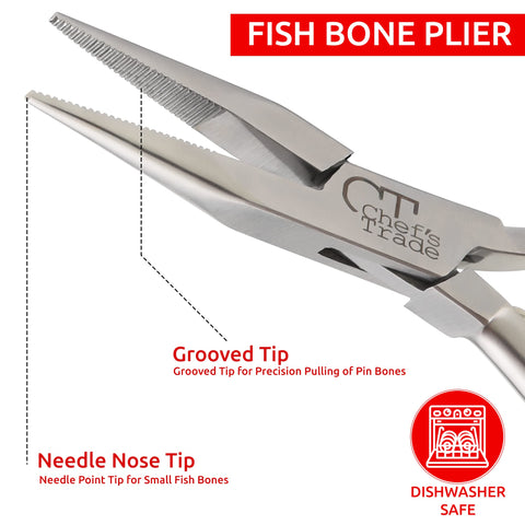 CHEF'S TRADE tweezers with non-slip grip for steady deboning