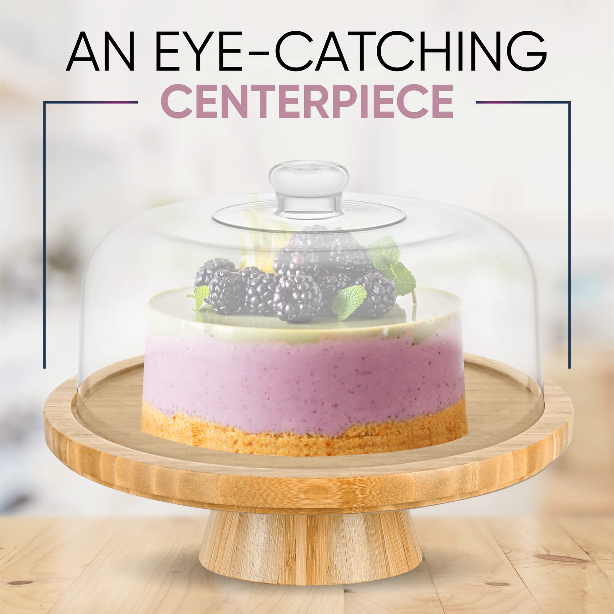 CHEF'S UNIQUE dessert display dome protects treats while displaying them attractively.