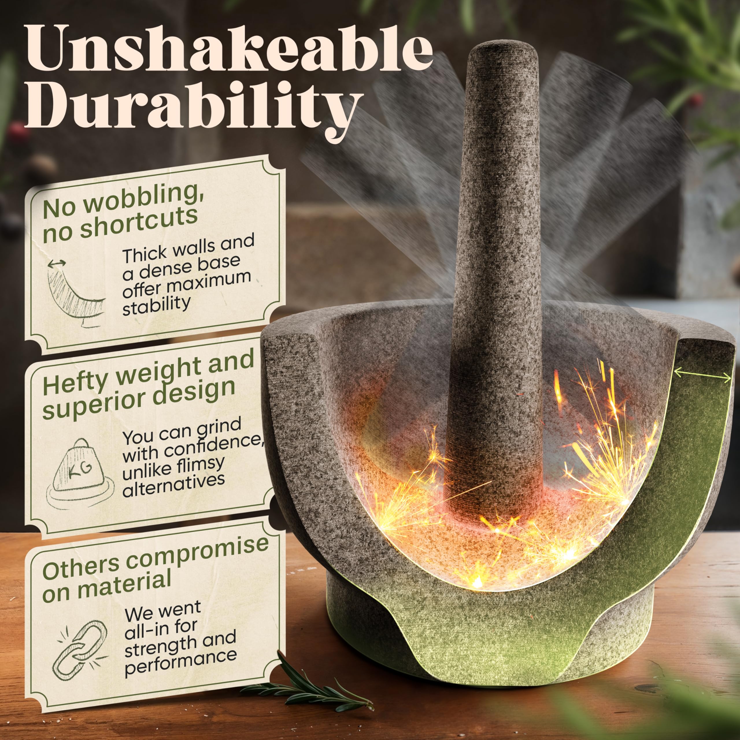 ChefSofi 6-5 inch pestle ideal for grinding and muddling.