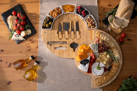 ChefSofi ceramic bowls keep sides neatly organized on the board.