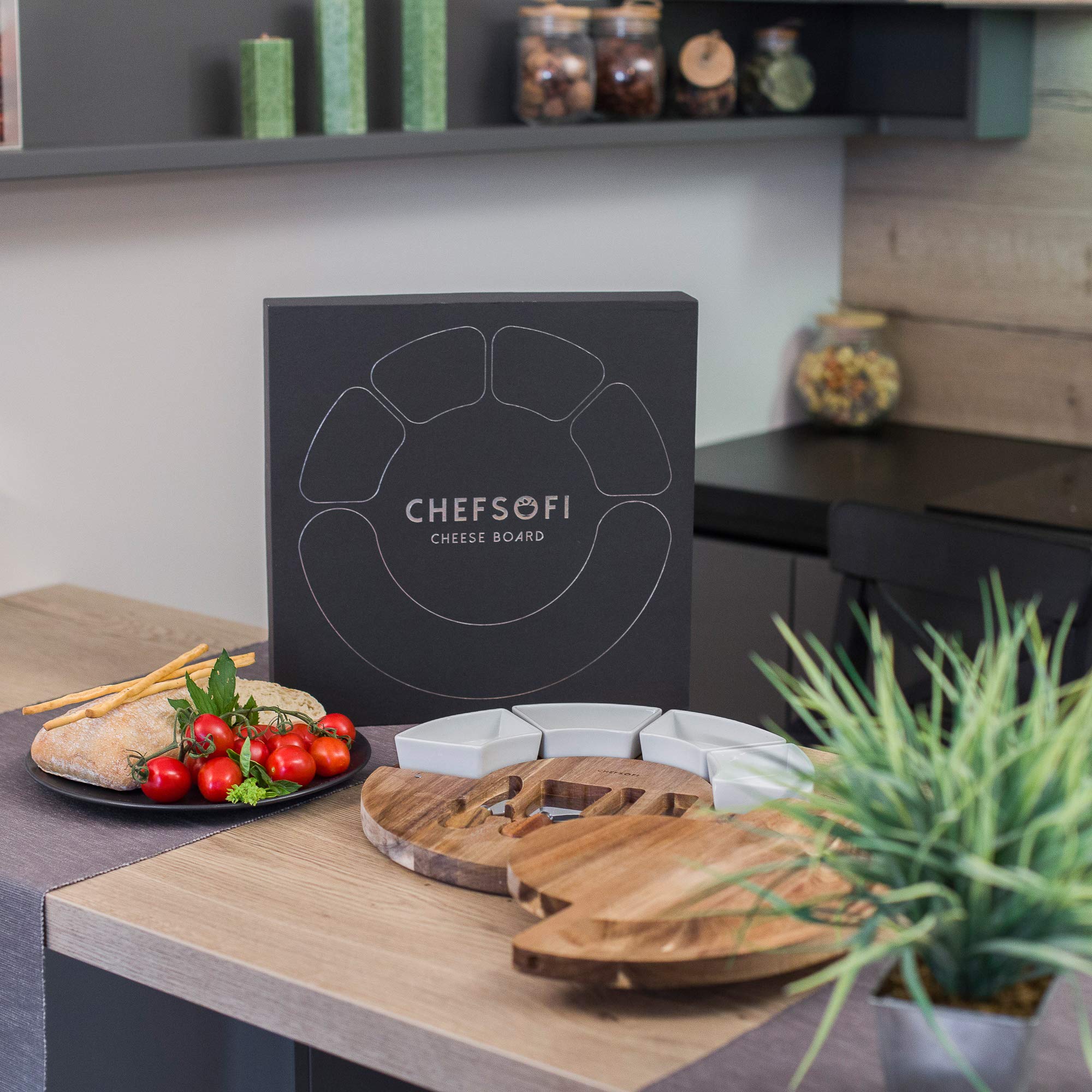 ChefSofi ceramic charcuterie bowls ideal for organizing dips, fruits, and crackers.