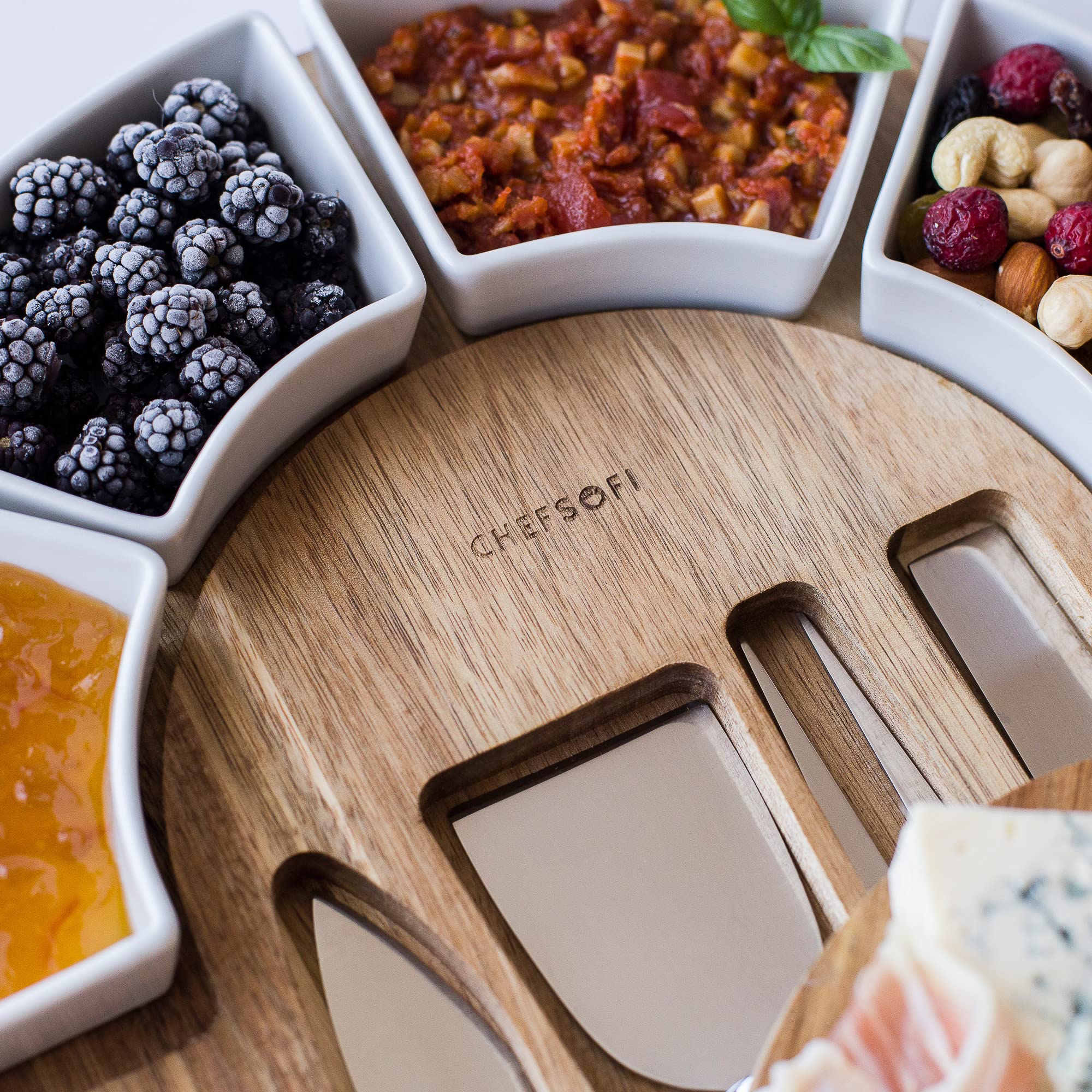 ChefSofi compact knife storage keeps tools neatly arranged for quick access.