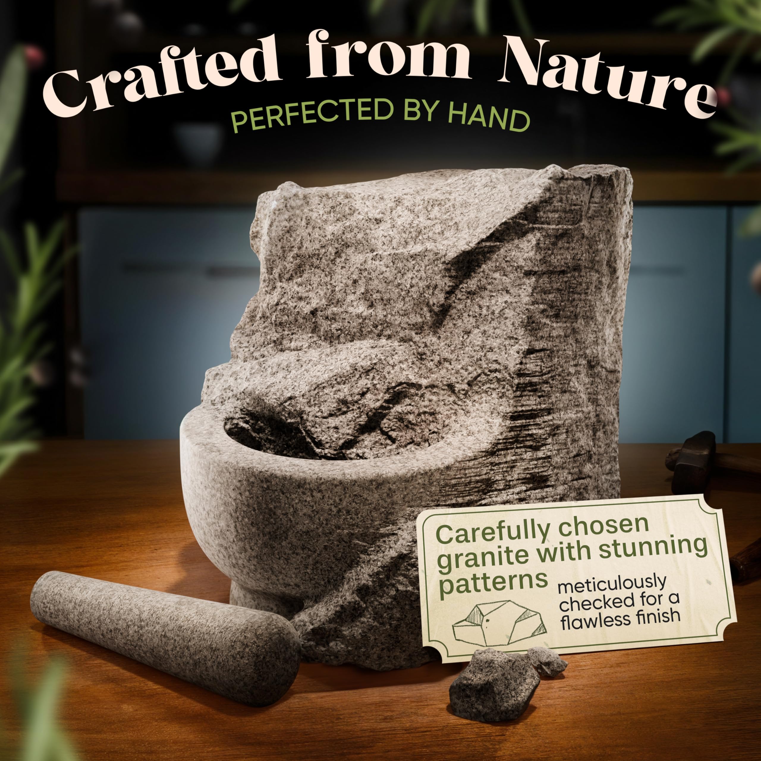 ChefSofi unpolished granite surface showcases natural finish.