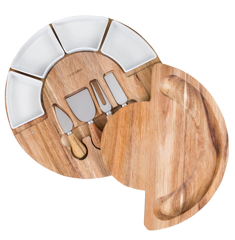 ChefSofi organized meats, fruits, and nuts with four bowls for tidy serving.