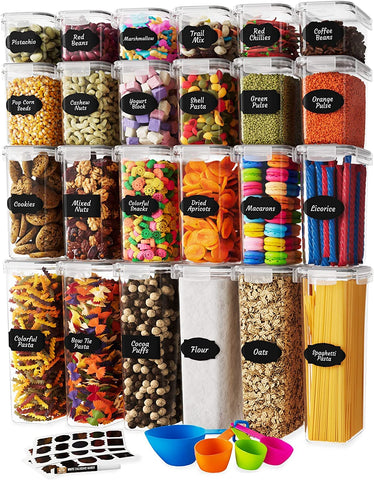 Chef's Path airtight container set 24-piece for organized pantry storage and fresh ingredients.