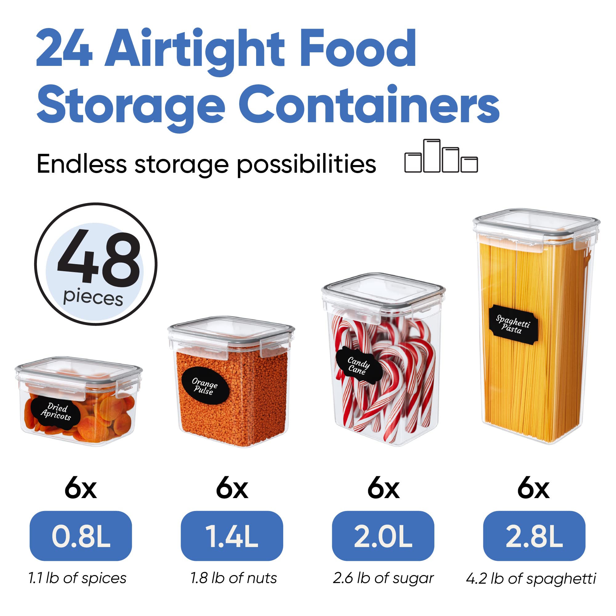 Chef's Path stackable jar design saves space and keeps shelves tidy.