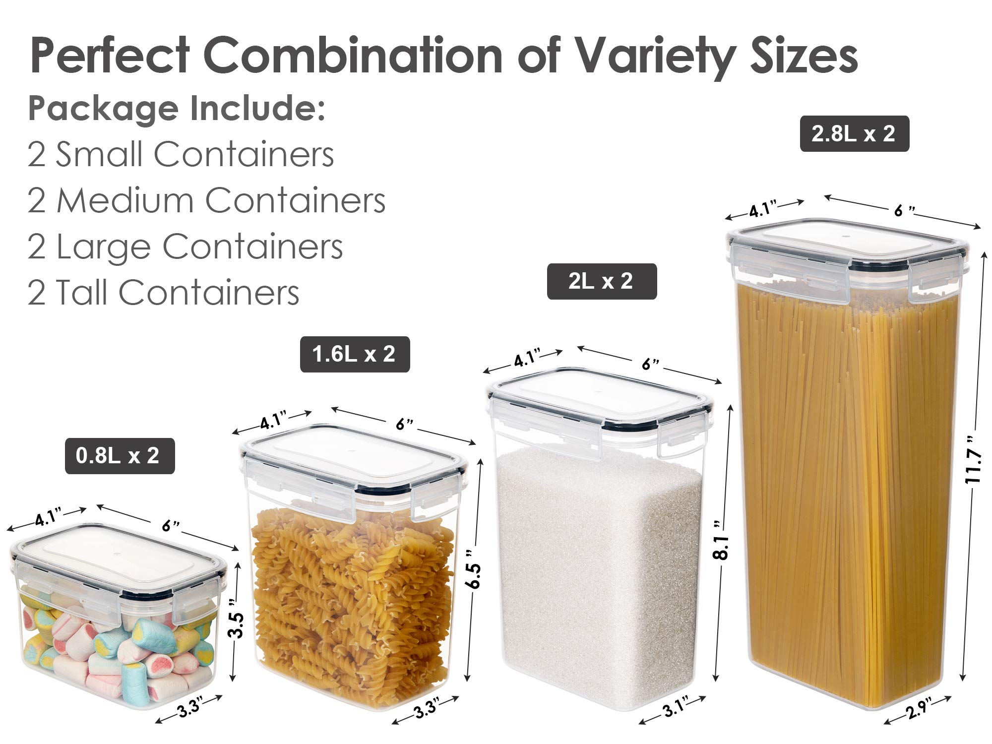CHEFSTORY stackable pantry containers save space and maximize cabinet real estate.