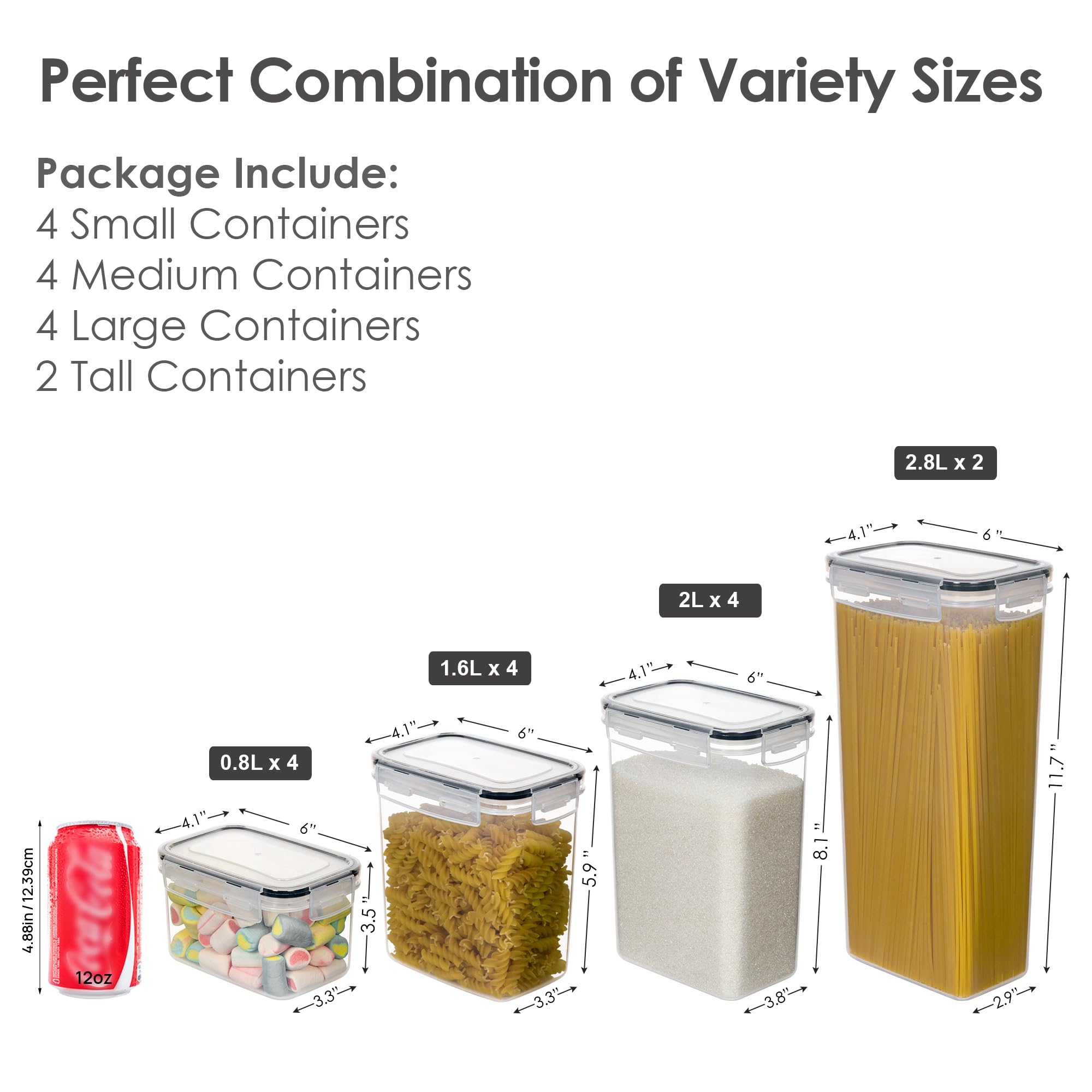 CHEFSTORY tall 2.5qt container shown for space-saving storage.